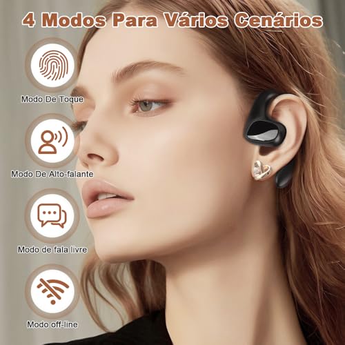 Fone Tradutor Simultâneo, Tradutor de Idiomas em Tempo Real, Fone Tradutor, Tradutor Instantaneo, Preto
