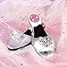 Princess Dress Up Set 4 Pairs of Shoes + Fashion Jewelry Accessories Little Girl Role Play Fashion Beauty Gift Set for Girls Ages 3-10 (4 Pairs Slippers and Jewelry Set)