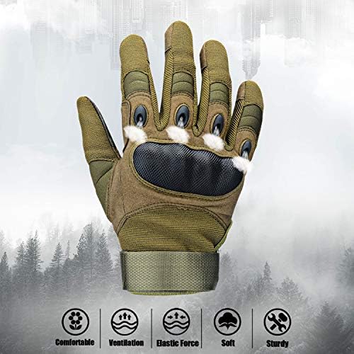 Xnuoyo Caoutchouc Hard Articulation Doigt Complet et Demi Doigt Gants Gants de Protection Écran Tactile Gants pour Moto Vélo Chasse Escalade Camping