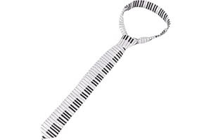 Slim Black and White Piano Keyboard Necktie for Men Classic Music Skinny Tie Personalized Gift