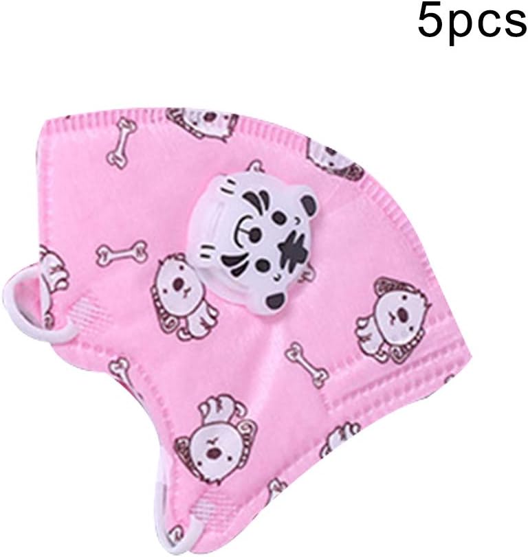 litty089 Baby Mask 5Pcs Cartoon Dog Non Woven Anti-Dust Mouth Face Mask with Respiration Pink 5pcs