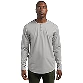 BYLT Drop-Cut Henley Long Sleeve Men's Shirt, 3-Button Closure, Long Sleeve, Casual T-Shirt