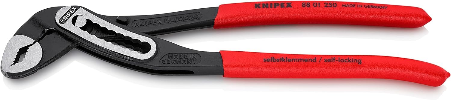 KNIPEX Alligator Water Pump Pliers Self-Service Card with Non-Slip Plastic Coating 250 mm, 88 01 250 SB