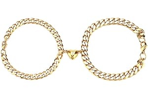 MIFYNN 2pcs Matching Couple Bracelets Set Cuban Chain Bracelet Heart Bracelet Pinky Promise Couples Bracelets for Boyfriend Girlfriend Gifts