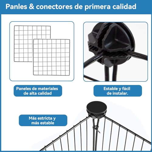 Valla para Mascotas con Puerta,12 Piezas Bricolaje Corral para Mascotas de Metal,Parque para Mascotas,Corral para Mascotas para Animales Pequeños,Jaula Modular,Conejos Gatito,Cachorro,Hámsters