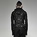 Gothic Hole T Shirt Costumes Double Layers Irregular Hooded Black T-shirt Punk Ripped Men Casual Tee Tops (M)