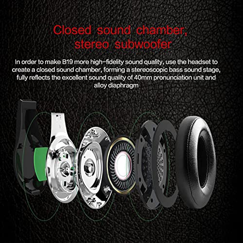 Head-Mounted Bluetooth Wireless Headset, Hi-Fi Foldable Stereo Over Earphone,Built-in Mic Earphone (Black, 均码)