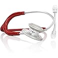 MDF Instruments, MD One Stainless Steel Stethoscope, Adult, Burgandy Tube, Silver Chestpieces-Headset, MDF77717