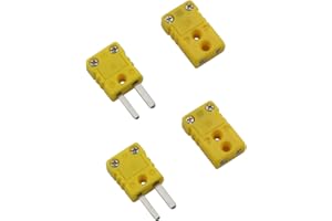 K Type Thermocouple Plug ZCZQC 2Pairs K-Type Thermocouple Wire Connectors Yellow Mini Male/Female RTD Circuits Adapter