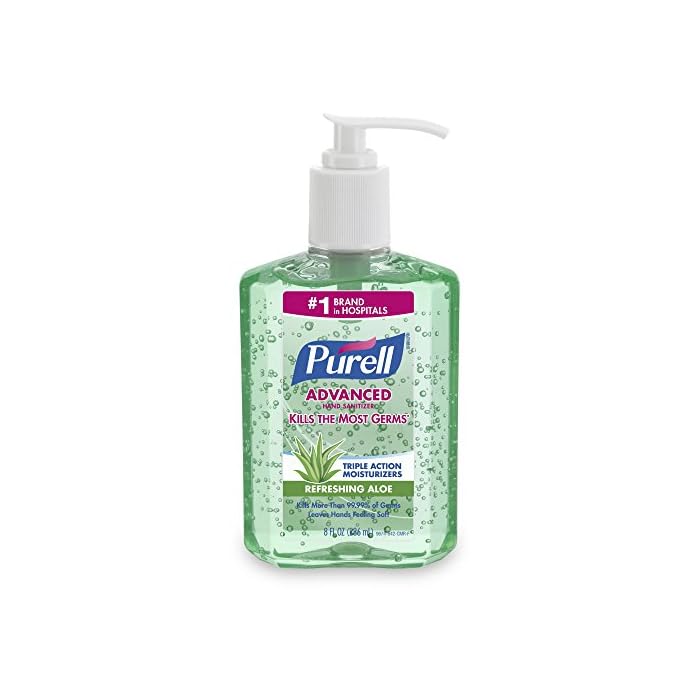 Purell Advanced Hand Sanitizer Soothing Gel, Fresh scent, with Aloe and Vitamin E- 8 fl oz pump bottle (Pack of 2…