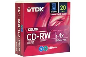 TDK 20 Pack Of CD-RW80 Rewriteable CDR's