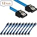 Wonderful Direct Sata Cable SATA III 6.0 Gbps 7pin Female to Female Data Cable with Locking Latch for HDD 18-inch SATA Cables (Blue 12 Pack Sata Cables)