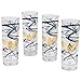 DC Wonder Woman Highball Glasses, Set of 4 - Cute Pinache Gold Wonder Woman Symbol with Blue Swirls - 8 oz