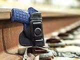 OUTBAGS LOB3S-PF9 Black Genuine Leather IWB Conceal Carry Gun Holster for Kel-Tec PF-9 9mm. Handcrafted in USA.