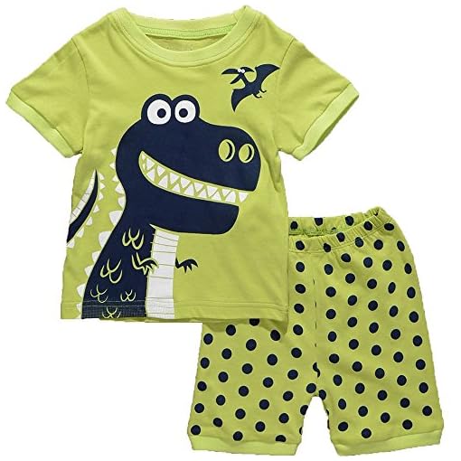 Milanao-Boys-2-pezzi-100-cotone-maglietta-Pajama-Set-2T-Pantaloni-taglia-7