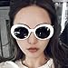 Armear Vintage Oval Sunglasses Kurt Cobain Pop Hippie Sunglasses Clout Goggles (White,51)