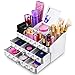 MaxKim Makeup Jewelry Organizer 2 Drawer with 15 Compartments and mirror for Cosmetics, Jewelries, Cosmetic Storage Box(xl)