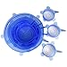 Silicone Stretch Lids (Set of 8, variety of sizes 7.9”,6.3”, 5.5”, 4.3”,3.5”, 3 x 2.6”). The perfect stretchy silicone bowl covers for your kitchen! (Light Blue)