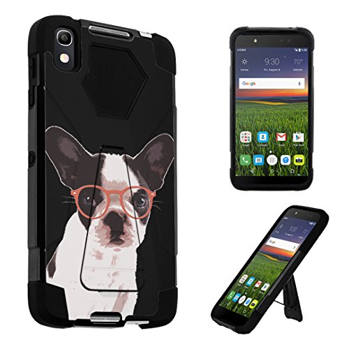 Alcatel Idol 4 Case / Alcatel Nitro 49 Case, DuroCase Transforma Kickstand Bumper Case for Alcatel Onetouch Idol 4 (Cricket) / Alcatel Nitro 49 (2016) - (Bulldog Glasses)