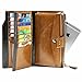 Itslife Women's RFID Blocking Large Capacity Luxury Wax Genuine Leather Clutch Wallet Card Holder Ladies Purse(Khaki RFID Blocking)