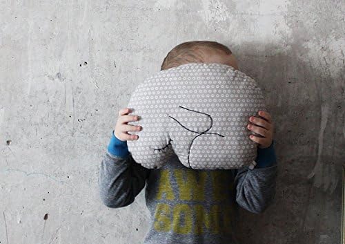 Stuffed bunny rabbit pillow toy travel pillow nursery decor sleepy bunny grey white polka dot Mother's Day gift Father's day gift for a girl boy toddler birthday 160317-9