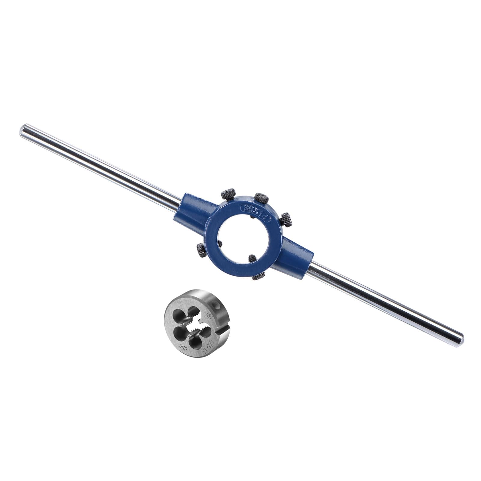 CoCud Die Stock Handle Set, 1/2-13 UNC Thread Die & Fit 26mm-38mm OD / M12-M16 Die Wrench Tool Kit - (Applications: for Threading Repairing), 1-Set