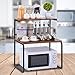 SUNPACE Two-tier Metal Kitchen Storage Racks Utility Storage Sheving Microwave Oven Stand Cart on Kitchen Counter Shelf
