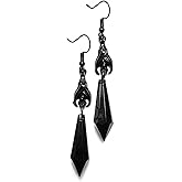 LKingel Gothic Dark Bat Earrings for Women Goth Crystal Dangle Drop Earring Halloween Vampire Earrings Punk Teardrop Earring Halloween Costume Accessories
