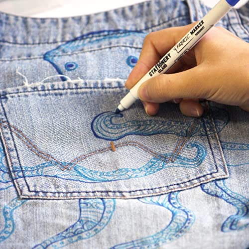 Stationery Island Fabric Markers Dual Tip pens 1mm & 2mm Set of 24