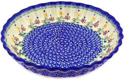 Polish Pottery Fluted Pie Dish