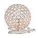 Elegant Designs LT1026-RGD Elipse 8 Inch Crystal Ball Sequin Table Lamp, Rose Gold