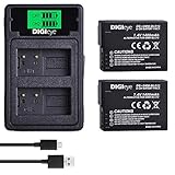 DIGIeye 2 x 1400 mAh DMW-BLC12 Battery (2-Pack) and Dual USB Charger for Pansonic DMW-BLC12 and Panasonic Lumix DMC-FZ200, DMC-FZ1000, DMC-G5, DMC-G6, DMC-G7, DMC-GX8, DMC-G85, DMC-GH2