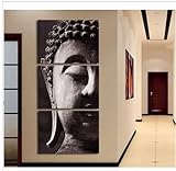 High Quality Hand-painted Group Oil Painting 3 Panel Wall Art Religion Buddha Oil Painting On Canvas No Framed