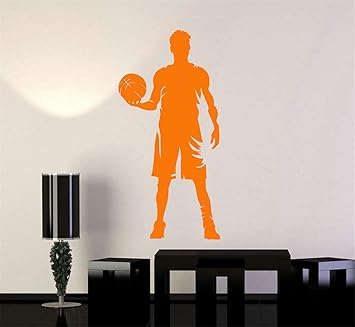 wandaufkleber Basketball-Spieler-Schattenbild-Sport Art Boy-Raum