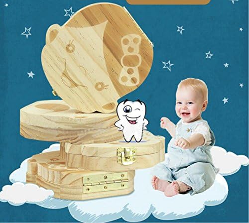 Baby Wooden Customize Personalized Tooth Box Cute Deciduous Souvenir Box (Girl)