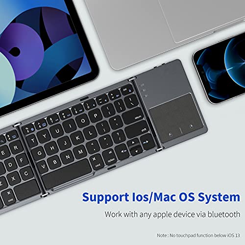 Foldable Bluetooth Keyboard, Rechargeable MultiDevice Wireless