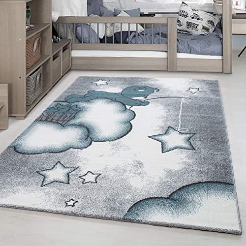 Bleu Simpex Tapis Pour Enfant Adorable Ours Avec Nuage Etoile Motif Chambre Denfant Chambre De Bebe Tapis Rectangulaire Rond Gris Bleu Blanc 80 X 150 Cm Bebe Puericulture Youngunsofarizona Accessoires Et Decorations