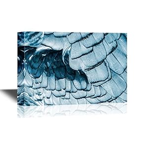 Canvas Wall Art - Blue Feathers - Gallery Wrap Modern Home Art | Ready to Hang - 12x18 inches