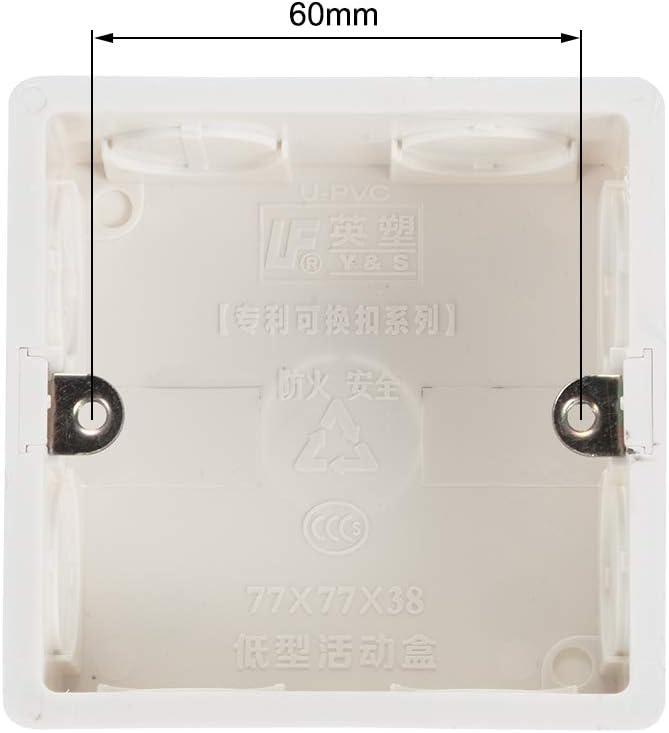 sourcing map Wall Switch Box Electrical Outlet Flush Mount 86 Type Single Gang White 3pcs, 86 Type 38mm Depth, 3pcs - Image 4