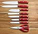 McCook MC49 14 Pieces Full Tang Triple Rivet Kitchen Knife Block Set with Built-in Sharpener and Kitchen Scissor, Red