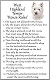 hiusan West Highland Terrier/Westie Gift - House Rules Funny Fridge Stickers Warning Stickers Peel and Stick Kitchen Home Decor 6
