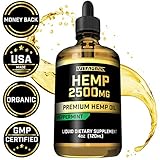 Hemp Oil for Pain Anxiety Relief :: 2500mg :: May Help with Stress, Pain, Anxiety, Sleep, Depression, Headaches + More :: Healthy for Hair, Skin, Nails :: Zero THC CBD Cannabidoil :: Peppermint Flavor