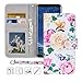 Galaxy S8 Wallet Case, Galaxy S8 Case,MagicSky Premium PU Leather Flip Folio Case Cover with Wrist Strap,Card Slots,Cash Pocket,Kickstand for Samsung Galaxy S8 (Flower)