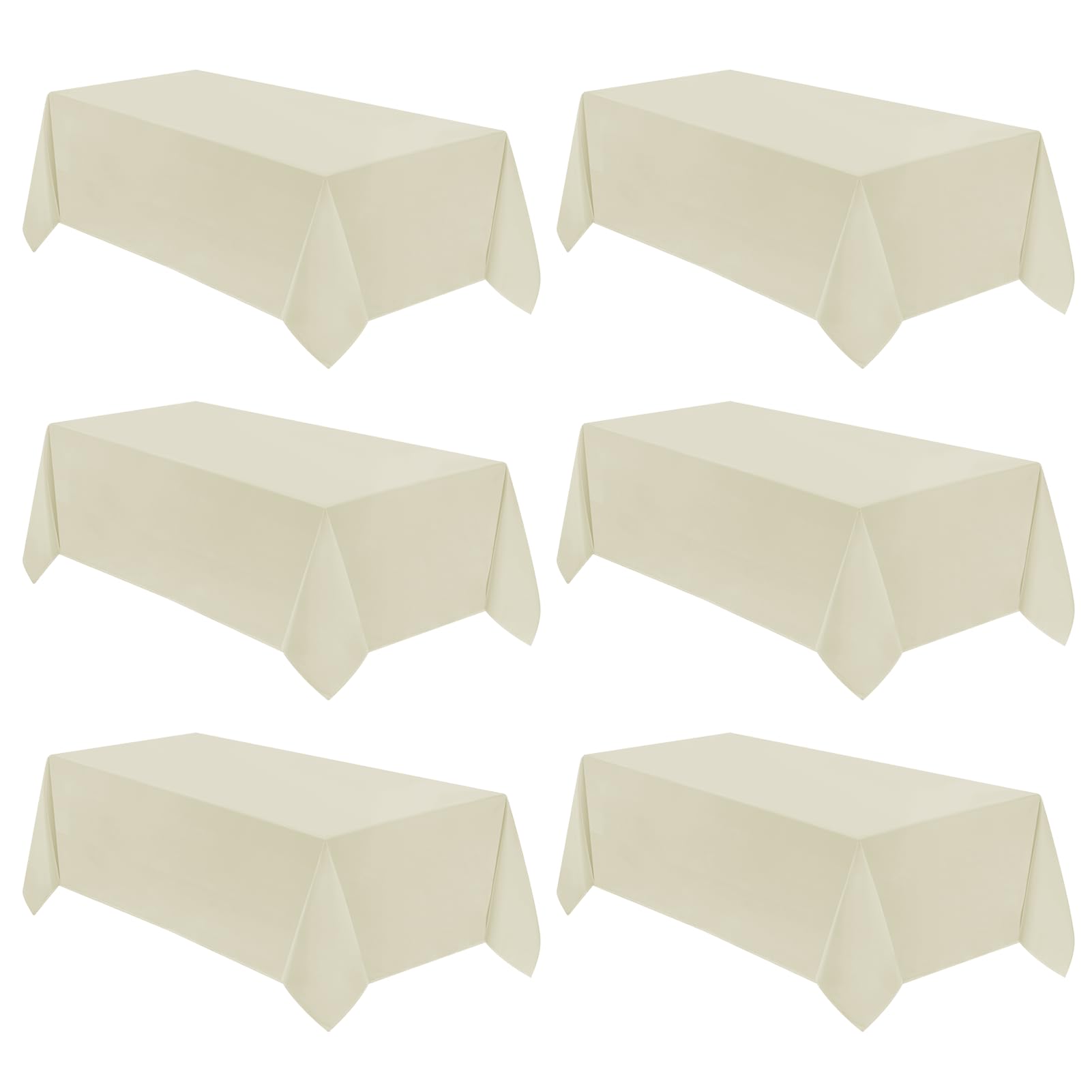 Photo 1 of VidaFete Tablecloth 6 Pack 90 * 156inch Rectangle Table Cloth Polyester, Stain Wrinkle Resistant Polyester Dining Table Cover for Kitchen Dinning Party Wedding Rectangular Buffet Decoration(Ivory)