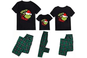 TBD DECOR Christmas Pajamas for Family Matching Sets Holiday PJS Sets with T-Shirt and Pants Xmas Jammies for Couples