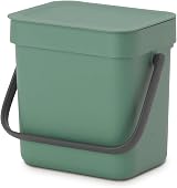 Brabantia Sort & Go Food Waste Bin 3L Fir Green Space Efficient Kitchen Compost