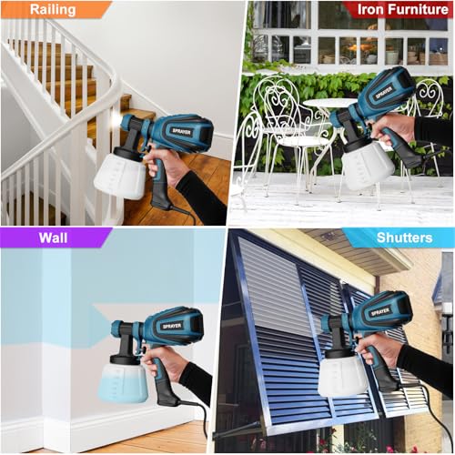 VONFORN Paint Sprayer, 700W Spray Paint Gun with 4 Nozzles & 3 photo 10
