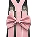 Awesome Light Pink Wedding Accessories Adjustable Bow Tie & Suspenders