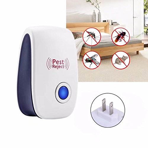 Ultrasonic Pest Repeller - Electronic Pest Control Plug-in Repellent for Mosquitoes, Mice, Ants, Roaches, Spiders, Bugs, Flies, Insects, Rodents - Human & Pets safe R4J 4 Pack