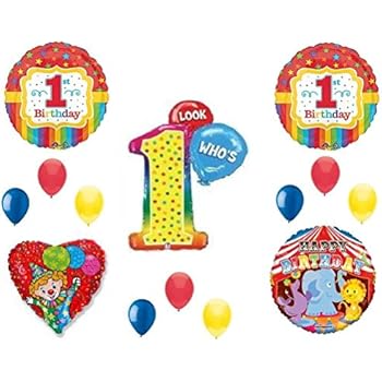 Amazon Com Anagram Look Who S 1 Circus Birthday Party Balloons